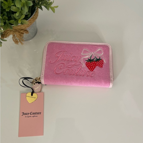 Juicy Couture Handbags - Juicy Couture Pink Strawberry Zip Wallet